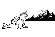 Sunlit Mountain Seal Silhouette, a Graphic by musafir_fashion (Thumbnail 2 of 6)
