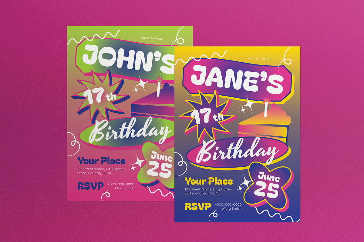 Pink Pop Teen Birthday Invitation, an Invitation Template by graphicook (Photo 1 of 3)
