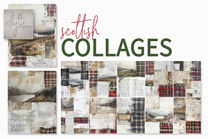 Scottish Tartan Collage Paintings