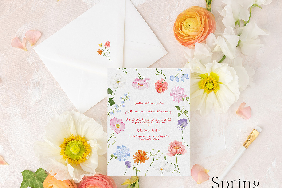 watercolor spring summer garden set, a Decorative Illustration by Grace Noboa Illustrations (Photo 6 of 10)