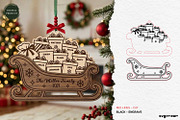 Santa Sleigh Ornaments SVG Bundle, a Decorative Illustration by svgocean (Thumbnail 17 of 21)