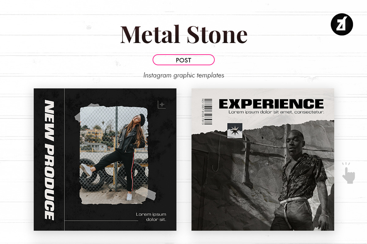 Metal stone social media graphic, a Social Media Template by Chanut is industries (Photo 3 of 11)