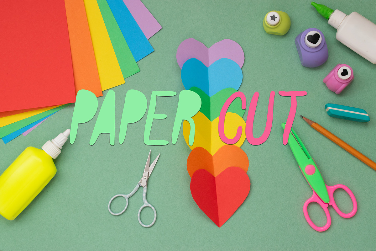 Paper Cut Out Font, a Font by vladocar (Photo 4 of 7)