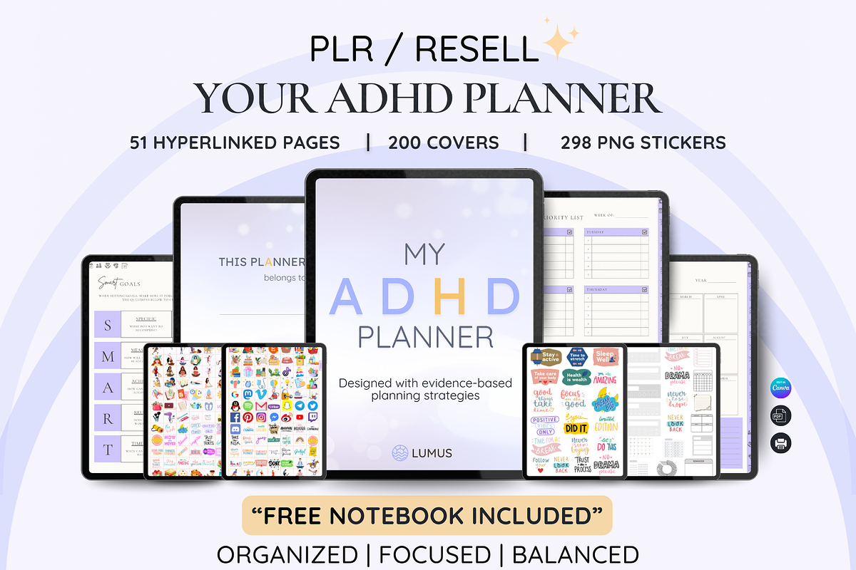 ADHD Digital Planner Daily Organizer
