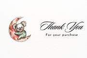 Chibi Koala on Moon Clipart, an Animal Illustration by New-School-Wave (Thumbnail 5 of 5)