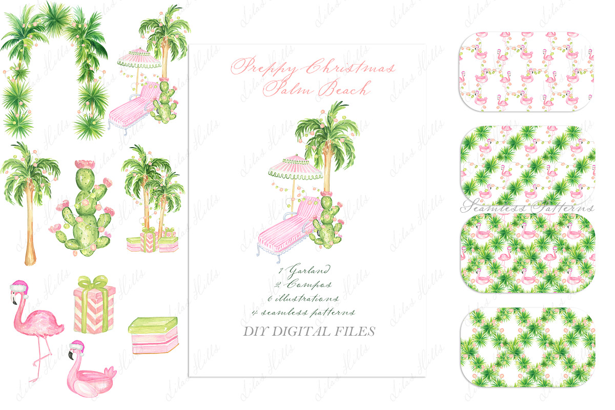 Preppy Christmas Palm Beach Coastal, a Graphic by LABFcreations (Photo 2 of 4)