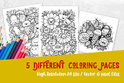 The Happy Doodle Coloring Pages, an Illustration by PrettyLittlePigs (Thumbnail 2 of 4)