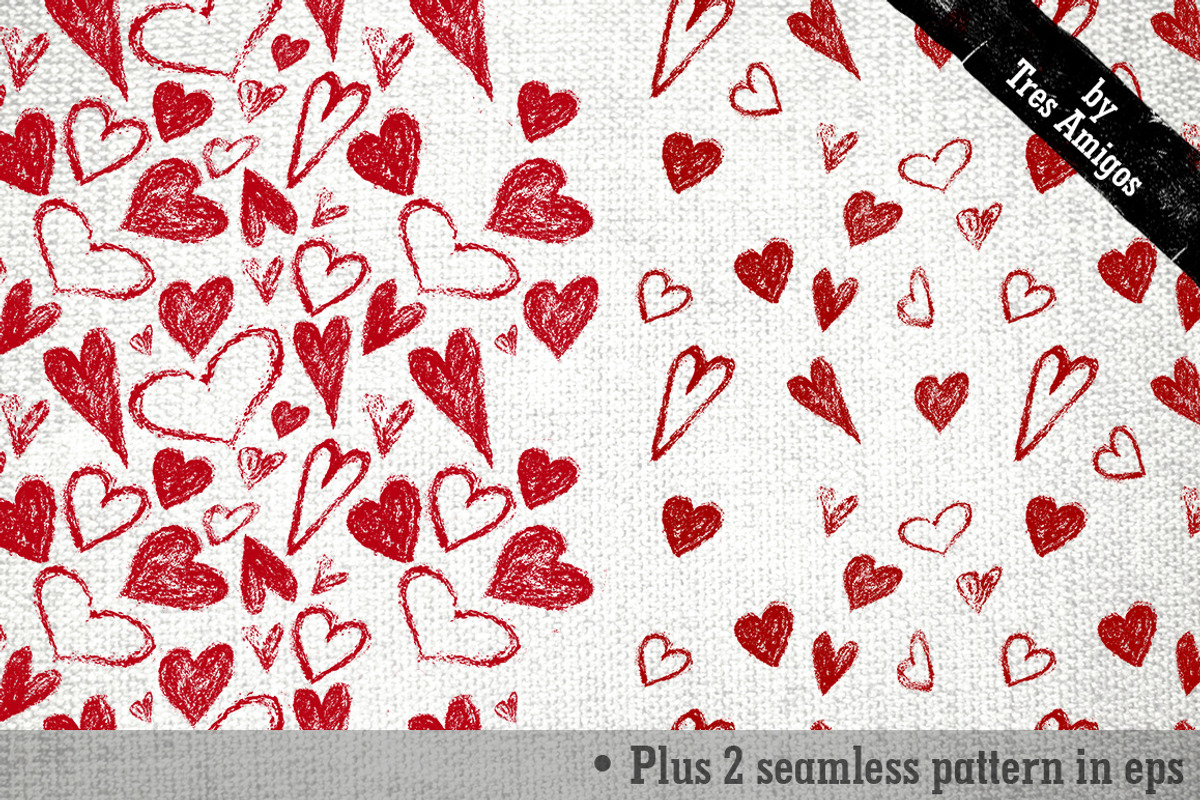 Crayon Hearts PS brushes + 2patterns, a Brush Add-On by 4pixel (Photo 4 of 4)