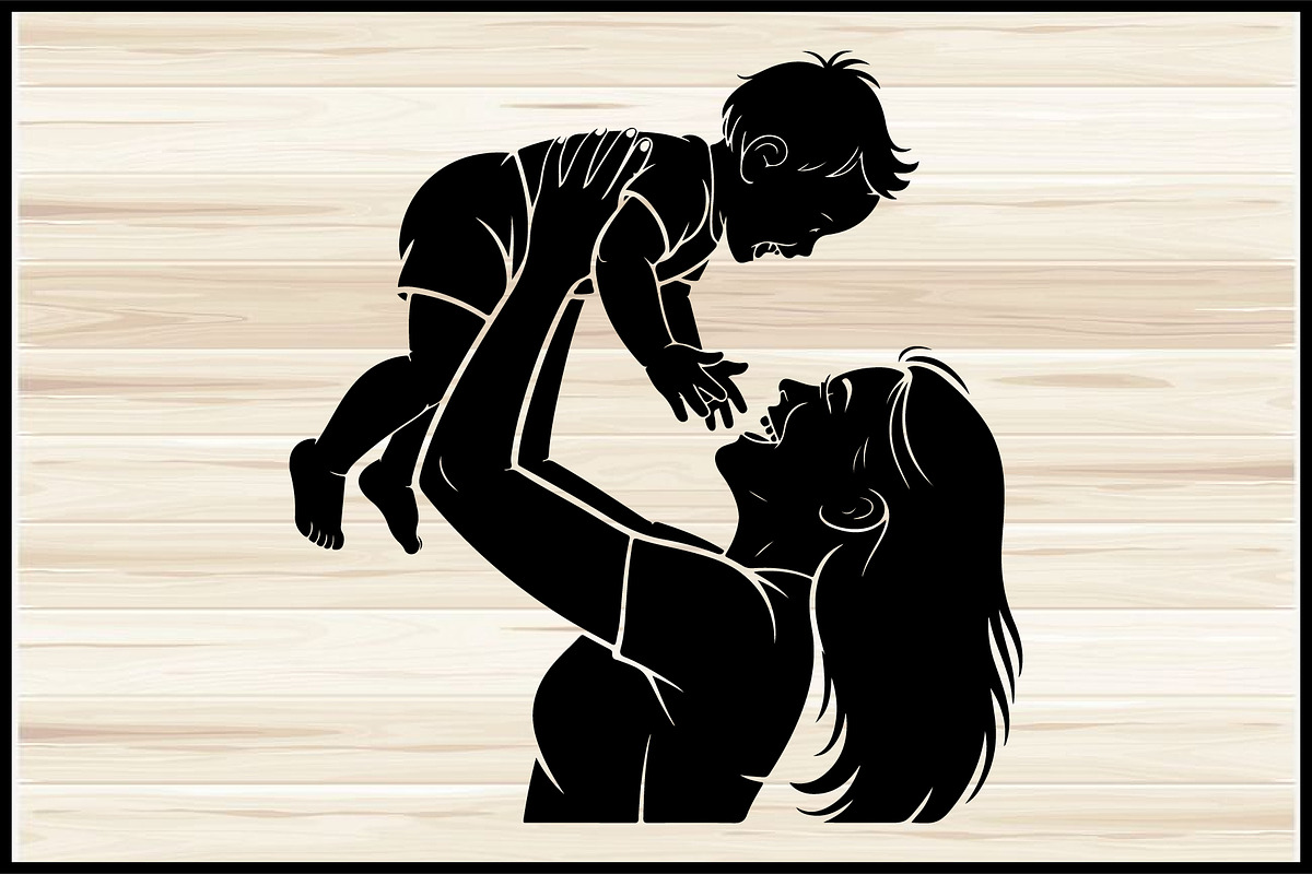 30 Mom Baby Play Silhouette Bundle, a Person Illustration by Artivon (Photo 4 of 4)