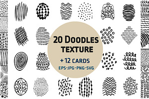 Doodles Texture Elements & Cards