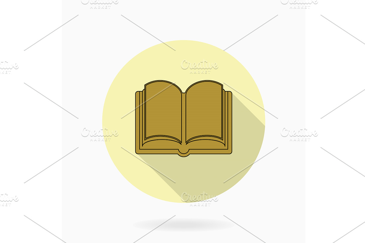 Modern Vector Flat Icon With Book in, an Outline Icon by FineArtStudio (Photo 1 of 3)