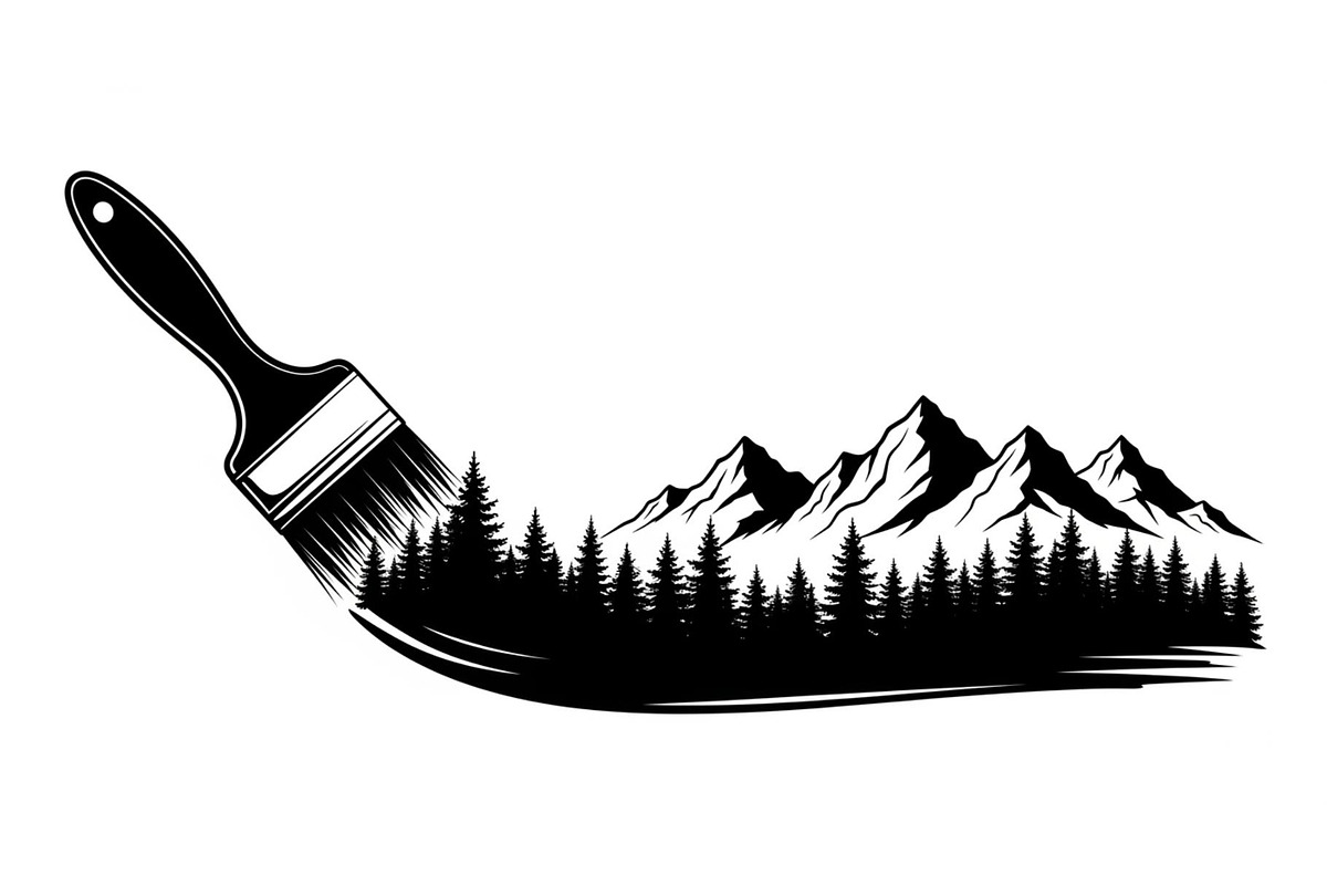 Nature Landscape Paintbrush Design B, an Illustration by Designs_River (Photo 21 of 31)