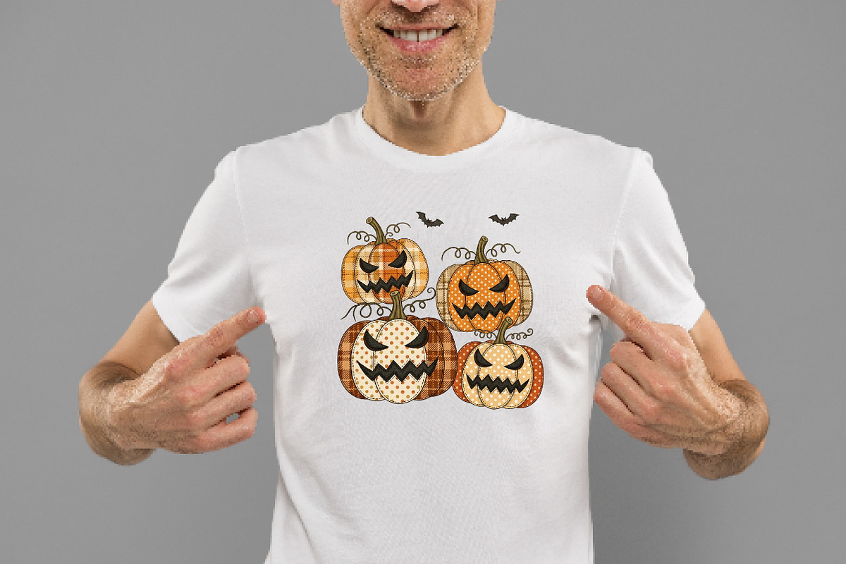 Vintage Patchwork Pumpkin Halloween, an Illustration by Daily.Designs (Photo 2 of 5)