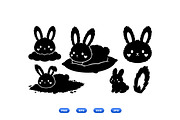Cute Fluffy Bunny Clipart, an Illustration by designvectx (Thumbnail 2 of 3)