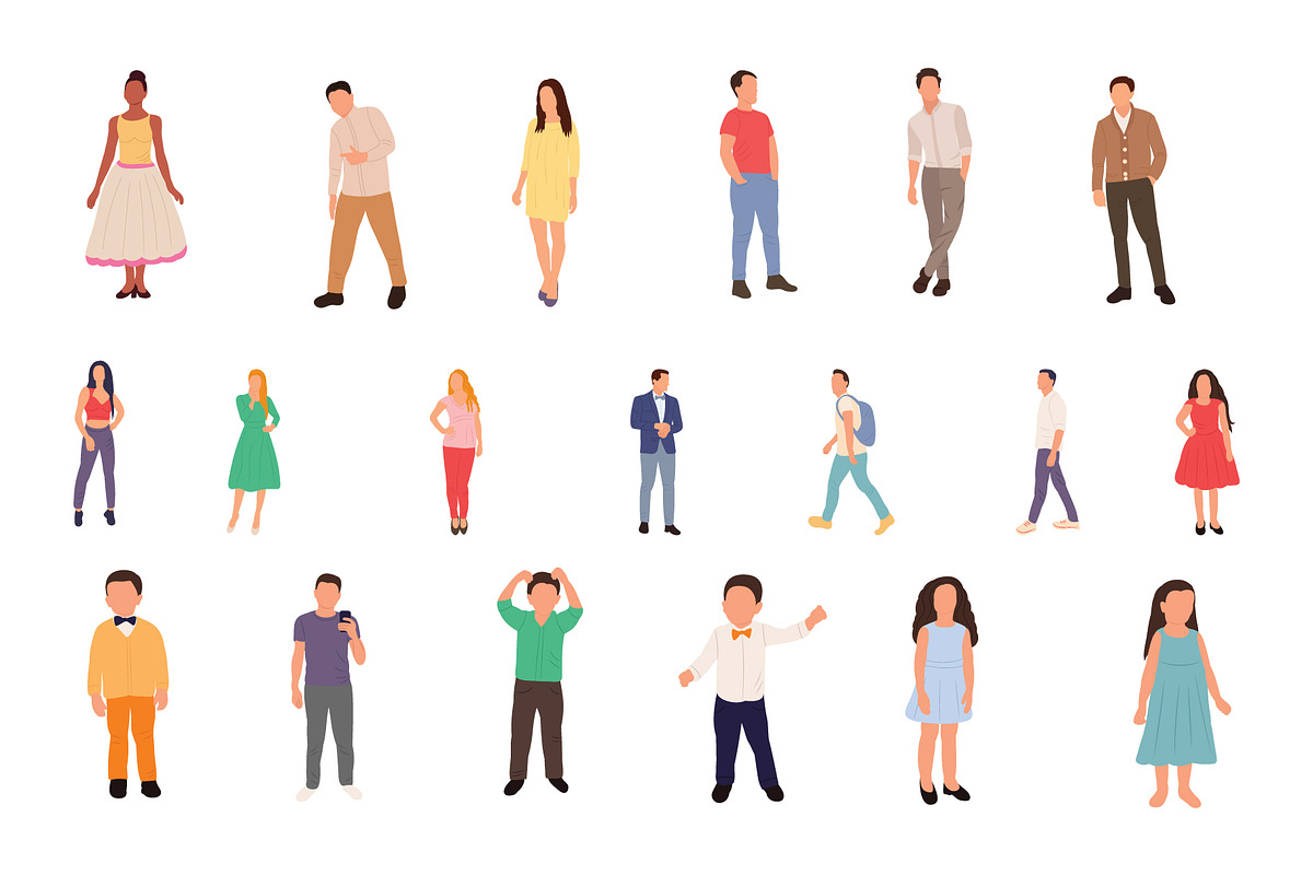 Stylish Characters illustrations, an Illustration by Vector Portal (Photo 2 of 6)