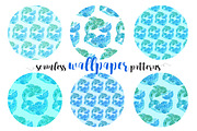 Playing Watercolor DOLPHINS, a Pattern Graphic by ekaart (Thumbnail 2 of 6)