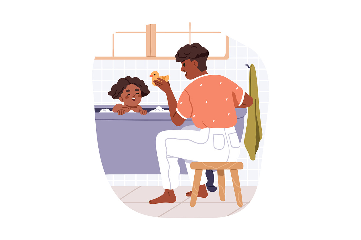 Lifestyle of happy black people set, a Person Illustration by Good Studio (Photo 7 of 9)
