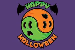 Happy Halloween Ghost Yin-Yang