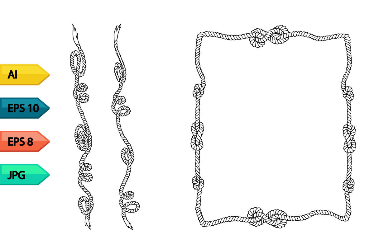 Rope frames and knots vector set, a Pattern Graphic by julia_musdotter (Photo 3 of 11)