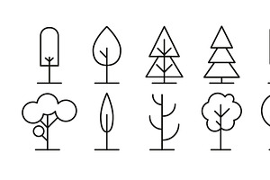 Tree icon line. Vector illustration