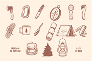 Vintage Outdoor Camping Clipart Set, an Object Graphic by MovinkGraphicStudio (Thumbnail 2 of 3)