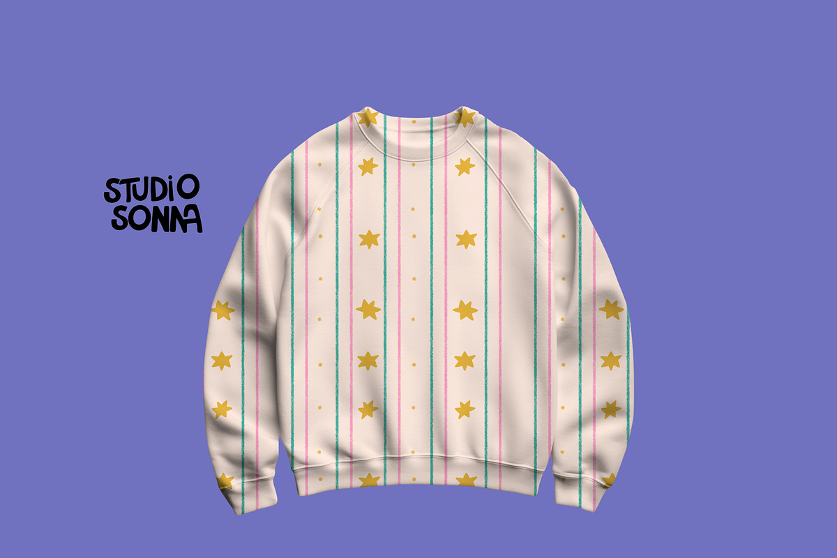 Stripes and Stars Cream, a Pattern Graphic by StudioSonna (Photo 3 of 3)