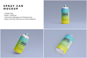 Bundle Spray Can Mockup