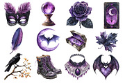 Black & Purple Gothic Autumn Clipart, an Illustration by Dream Creation (Thumbnail 2 of 4)
