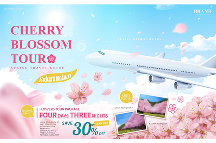 Cherry blossom tour ad, a Landing Page Template by TotallypicRF