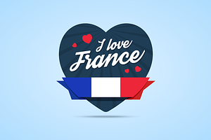 I Love France Badge