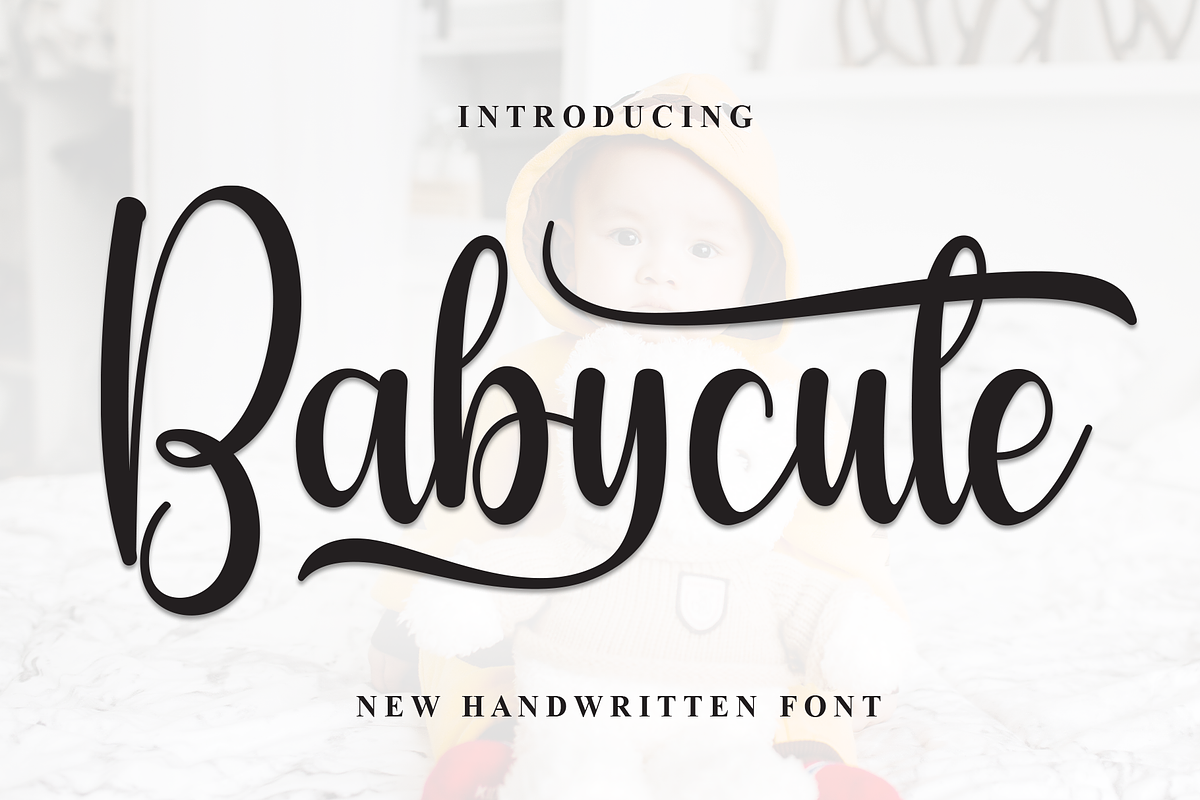 Babycute | Script Font, a Handwritten Font by Scratchones (Photo 1 of 9)