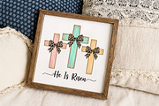 He Is Risen, Easter Crosses with Bow, an Illustration by Libby Wishes (Thumbnail 2 of 6)