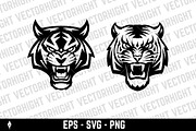 tiger head illustrations SVG, an Animal Illustration by Vectorhight (Thumbnail 5 of 5)