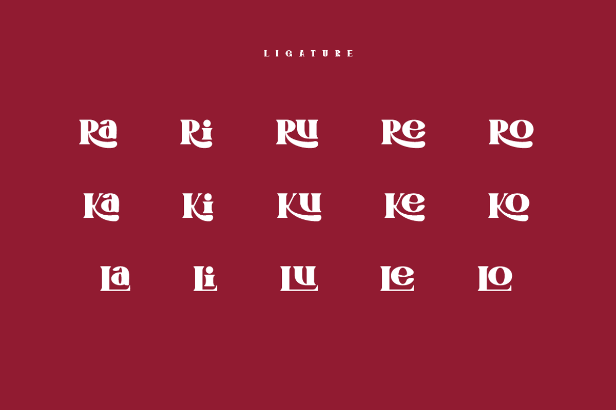 Sregko - Retro Ligatures Font, a Serif Font by Iqsiart Studio (Photo 7 of 8)