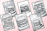 Printable Burger Coloring Pages, a Food Illustration by Catchy Ideaz (Thumbnail 3 of 3)