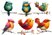 Quirky Birds Clip Art, an Illustration by Designworld (Thumbnail 3 of 5)