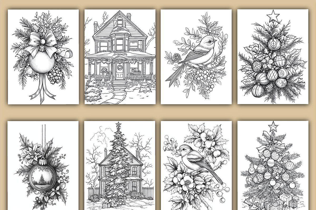 Vintage Victorian Christmas Pages, a Seasonal Illustration by BrandlyTemplate (Photo 3 of 4)