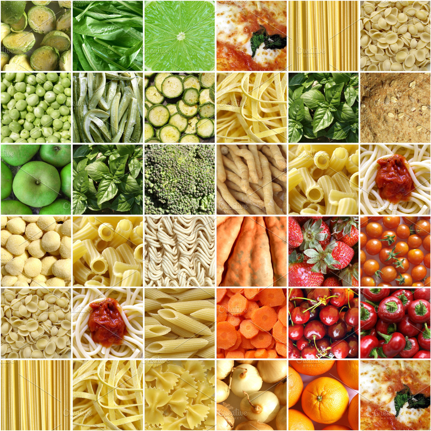 Food collage stock photo containing food and cuisine
