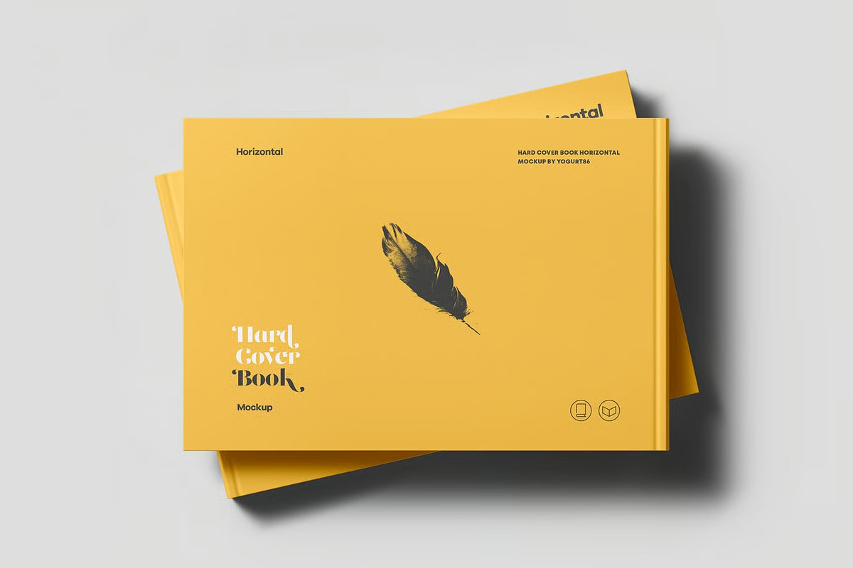 Hard Cover Horizontal Book Mock-up, an Advertising Mockup by zippypixelstudio (Photo 5 of 14)