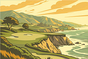 golf course with rolling hills, a Sport Illustration by SouravDesign (Thumbnail 1 of 3)
