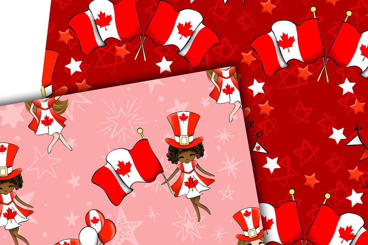 Canada day patterns, a Pattern Graphic by DarinaDigital (Photo 2 of 6)
