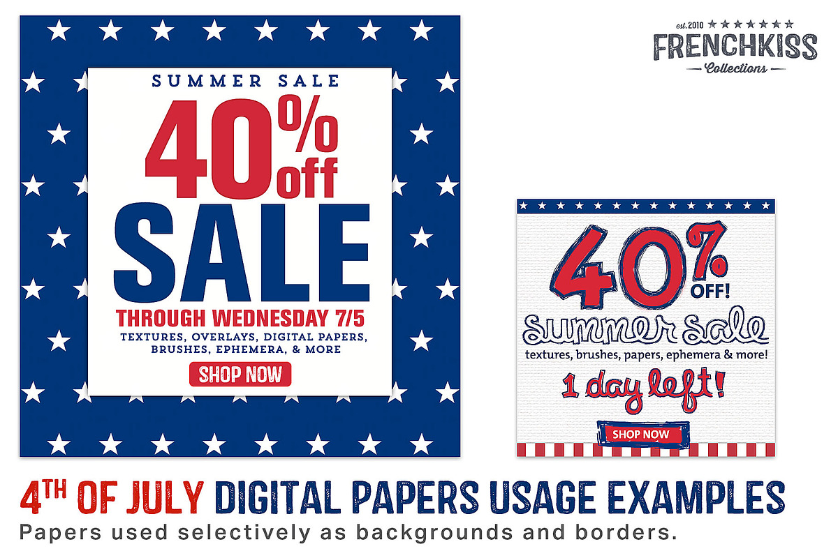 4th of July Digital Papers, a Texture Graphic by French Kiss Collections (Photo 3 of 3)