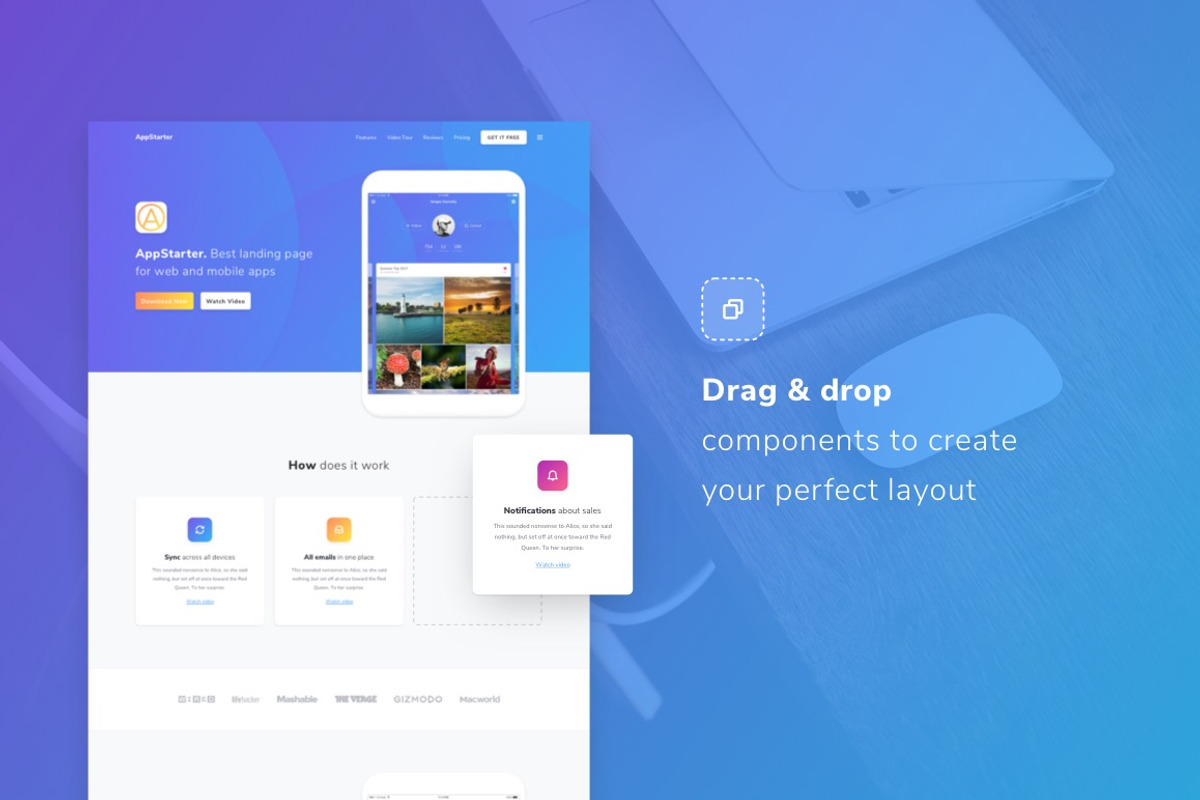 AppStarter: UI Kit for App Landings, an UI Kit Template by UI Chest (Photo 6 of 8)
