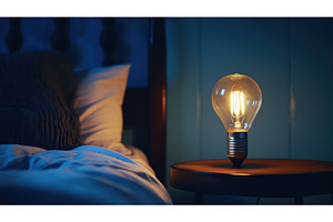 bedside blue bulb ai generated, an Arts & Entertainment Photo by pikepicture