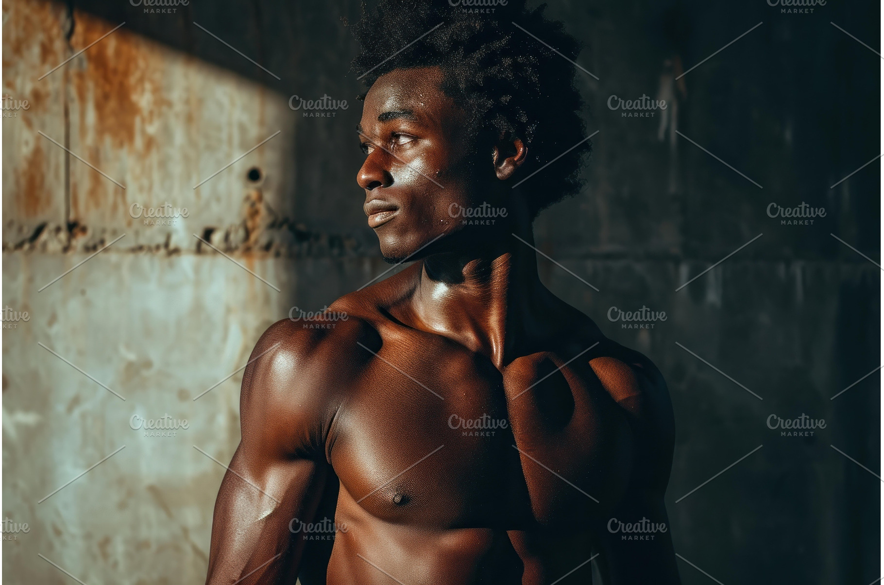 Athletic young man posing in, a Person Photo by Ylivdesign