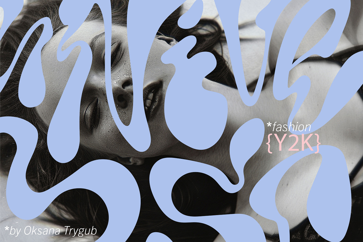 BUNDLE Y2K Lettering Liquid & Groovy, an Object Graphic by Oksana Trygub (Photo 24 of 53)