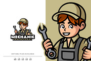 Mascot Mechanic Logo Design, a Branding & Logo Template by Artnivora.Std (Thumbnail 1 of 4)