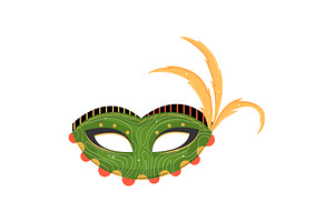 Green And Gold Carnival Mask With