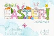 Easter Doodle Alphabet Bundle, an Illustration by RivusArt (Thumbnail 1 of 3)