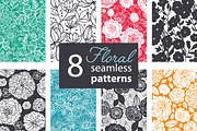 8 Floral Seamless Patterns Set, a Pattern Graphic by Oksancia's Surface Design (Thumbnail 2 of 2)